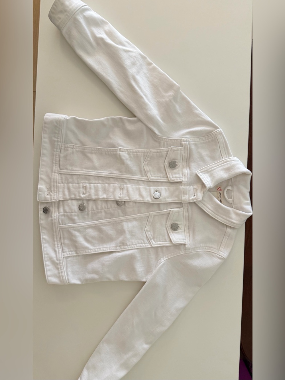 Crewcuts Kids White Classic Denim Jacket - Size M (8)